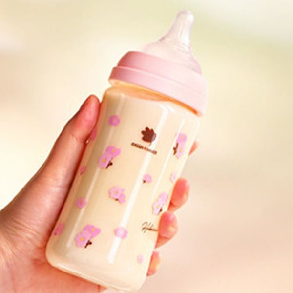 Bình Sữa Bebe Grow Green Finger 280ml Hibiscus Nhựa PPSU Cao Cấp - Kèm Núm Size M