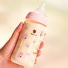 Bình Sữa Bebe Grow Green Finger 280ml Hibiscus Nhựa PPSU Cao Cấp - Kèm Núm Size M