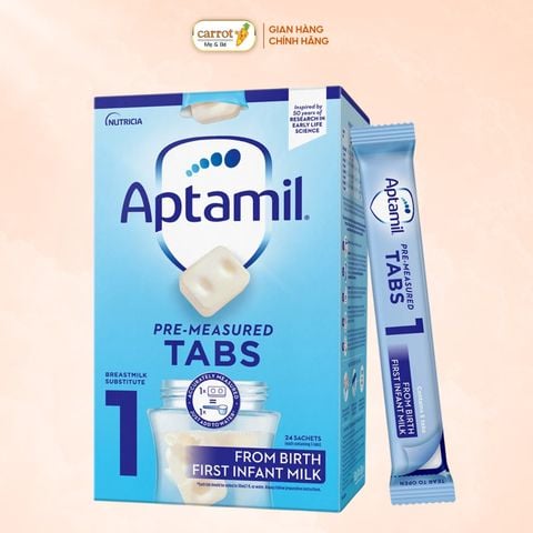 Sữa Thanh Aptamil Pre Measured Tabs số 1 24 thanh cho bé 0-6 tháng