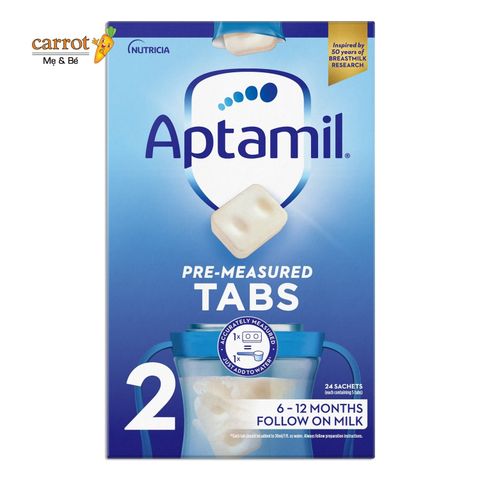 Sữa Thanh Aptamil Pre Measured Tabs số 2 24 thanh cho bé 6-12 tháng