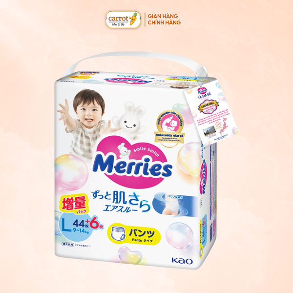 Tã - Bỉm quần Merries nội địa Nhật size L 44 + 6 miếng (9-14kg)