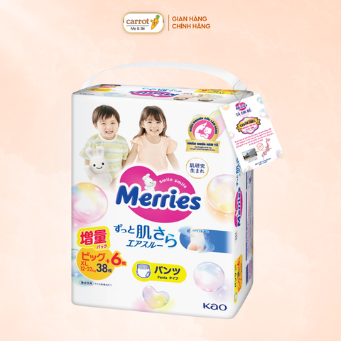 Tã - Bỉm quần Merries nội địa Nhật size XL 38 + 6 miếng (12-22kg)