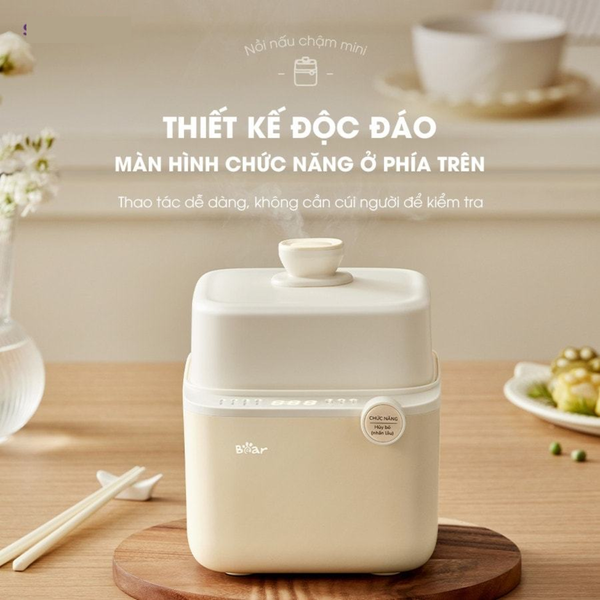 Nồi nấu cháo chậm Bear 0.8L NNC08
