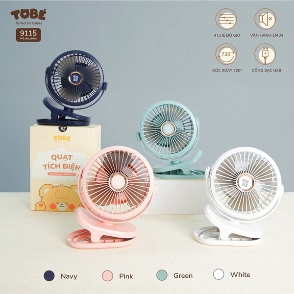 Quạt Tích Điện Mini Tobe 9115
