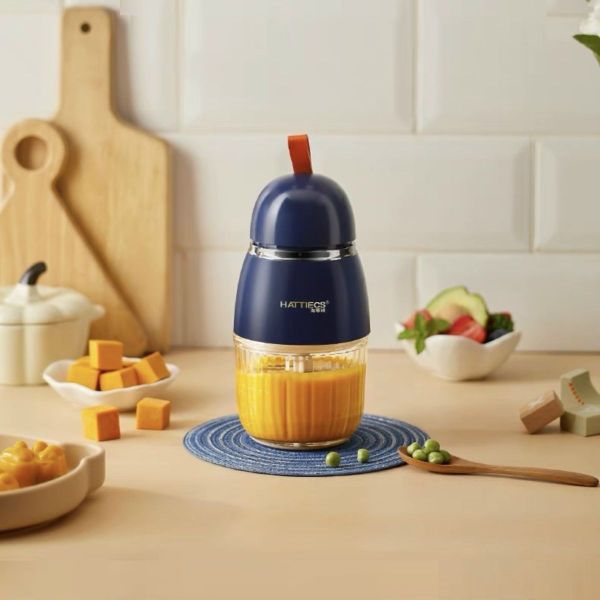 Máy Xay Cầm Tay Đa Năng Hattiecs HCP-A7 Với 8 Lưỡi Cối 300ML, Máy Xay Cháo, Thịt Cá