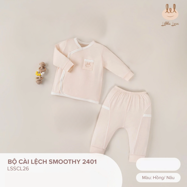 Bộ Sơ Sinh Cài Lệch Vải Smoothy Little Love Cho Bé Trai Bé Gái