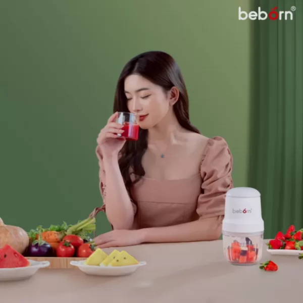 Máy xay ăn dặm đa năng Beborn FG01 Cối thủy tinh, lưỡi dao inox cao cấp