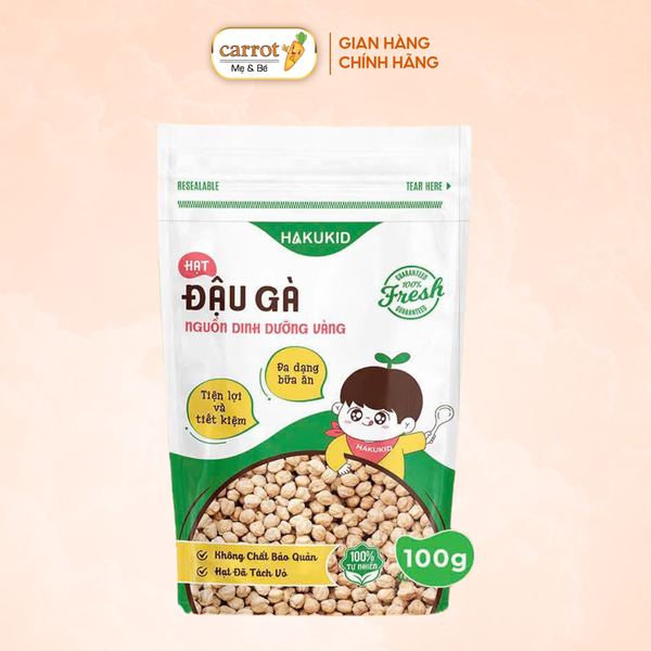 Hạt Đậu Gà Dinh Dưỡng Hữu Cơ Hakukid Cho Bé Ăn Dặm Gói 100G