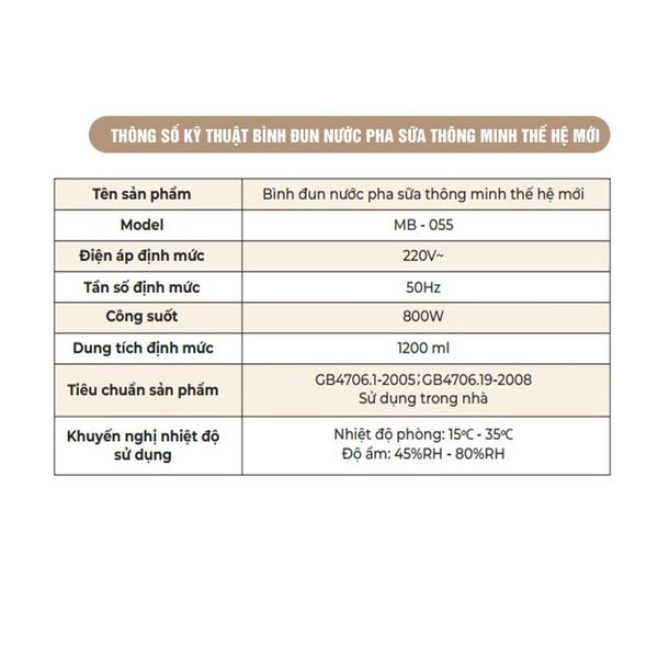 Máy Đun Nước Pha Sữa Thế Hệ Mới Moaz BEBE MB 055