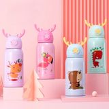 Bình Giữ Nhiệt Kèm Ống Hút Hình Sừng Hươu 500ML Có Vòi Chống Đổ Kèm Túi Đựng Và Cốc Uống Nước