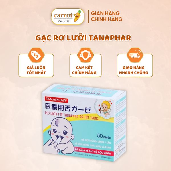 Gạc Rơ Lưỡi Tanaphar Vệ Sinh Răng Miệng Made In Việt Nam/ Tiêu Chuẩn Xuất Nhật 50 Gói