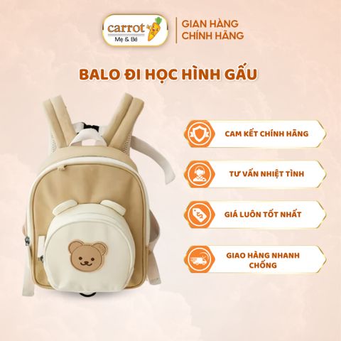 Balo Đi Học Hình Gấu Phong Cách Hàn Cho Bé - Dễ Thương