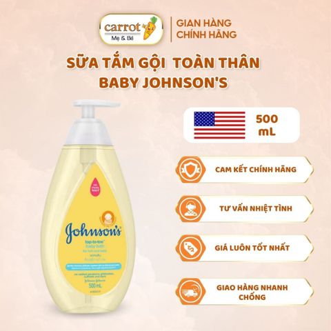 Sữa Tắm Gội  Toàn Thân Baby Johnson's 500ml, Dành Cho Bé