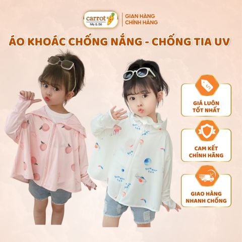 Áo Khoác Chống Nắng - Chống Tia UV - Có Mũ Cho Bé
