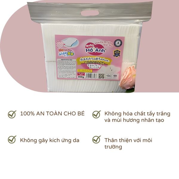 Khăn Khô Đa Năng Hà Anh Mềm Mịn, Co Giãn, Thân Thiện Môi Trường, Siêu Tiết Kiệm Cho Mẹ  800G
