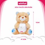 Gấu Bông Winfun Ru Ngủ Có Âm Thanh, Đèn chiếu trăng sao hình gấu Winfun 0825 Cho Bé Từ 0M
