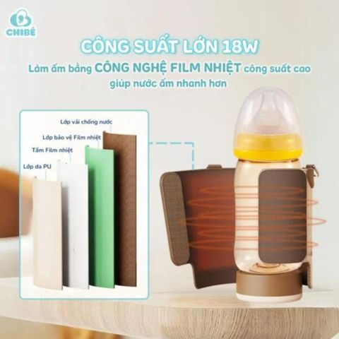 Máy Hâm Bình Sữa Di Động CHIBÉ Warm 3 CB021, Hàng Chính Hãng, Bảo Hành 18 Tháng