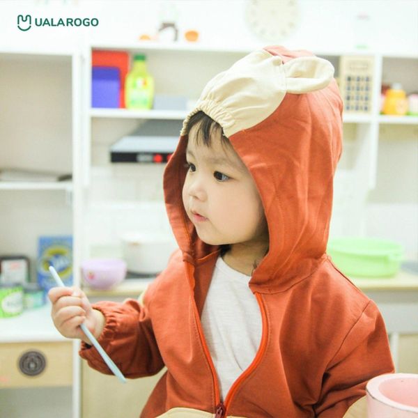 Áo Khoác Nỉ Ualarogo Có Tai UR3684 Cho Bé Trai Và Bé Gái