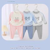 Bộ Dài Tay GoodMama Chất Liệu Micro Modal GBD4-26 Cho Bé Trai, Bé Gái 24-36M