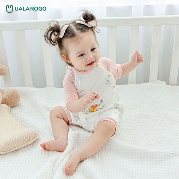 Bộ Body Cài Lệch Cộc Tay UALA ROGO UR2151, Body Đùi Vải Sợi Tre Bamboo Mát