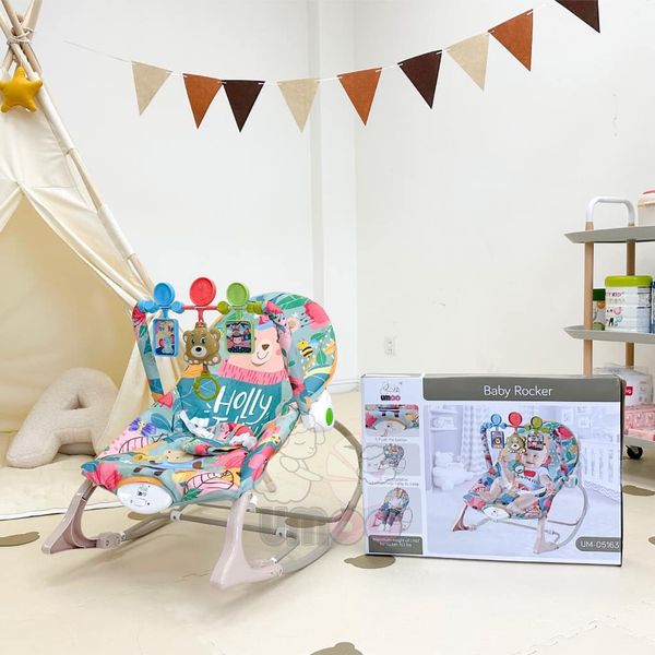 Ghế Rung Cao Cấp Cho Bé Umoo Gấu xanh 0- 4 Tuổi