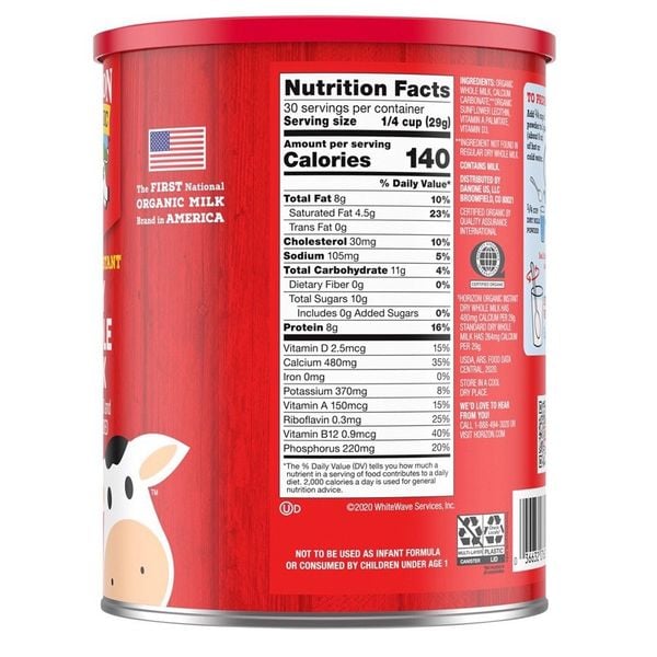 Sữa Tươi Nguyên Kem Dạng Bột Horizon Organic 870G