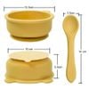 Chén Ăn Dặm Silicon Kèm Muỗng Hình Gấu Có Đế Hít Chống Đổ Cho Bé