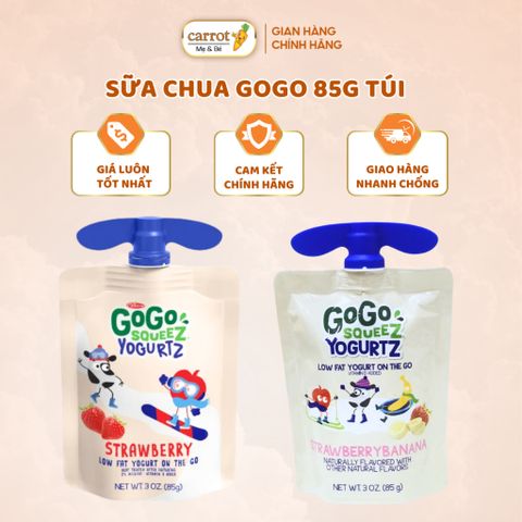 Sữa Chua Gogo Vị Dâu Chuối 85G Và Vị Dâu Dạng Túi