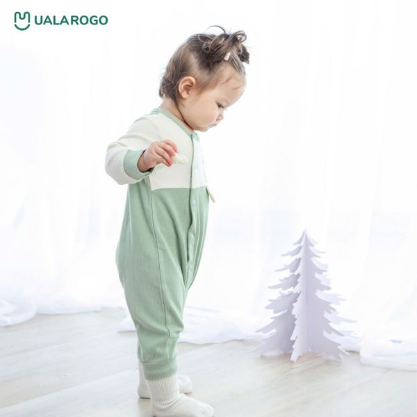 Body Dài Cài Chéo Nỉ Tăm UR3671 Cho Bé 0-12M