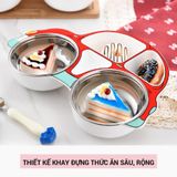 Khay Ăn Dặm Inox Cho Bé Cao Cấp Hình Ô Tô Cho Bé Royal Care
