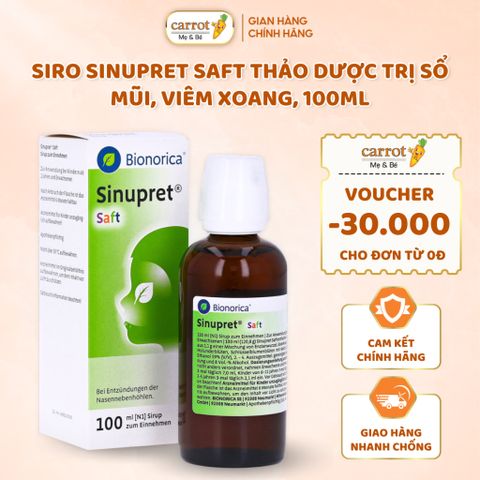 Siro Sinupret Saft Thảo Dược Hỗ Trợ Cải Thiện Sổ Mũi Đường Hô Hấp Cho Bé 100ML