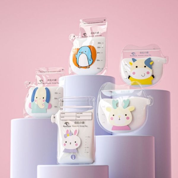 Túi Trữ Sữa Kichilachi,  Khóa Zip Chắc Chắn Chống Rò Rỉ 100ML Đến 250ML, Hoạ Tiết Ngẫu Nhiên