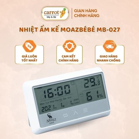 Nhiệt Ẩm Kế MoazbébéÉ - Nhỏ Gọn, Nhiều Màu, Màn Hình LCD Lớn - MB-027