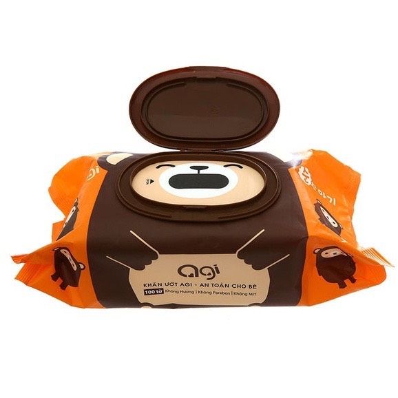 Khăn Giấy Ướt Agi Không Mùi Cho Bé - Không Xơ, Không Cồn, Chống Khuẩn - 100 Tờ