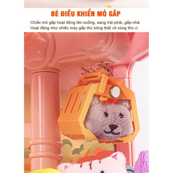 Máy Gắp Thú Bông Mini Doll Machine ME-054 Có Nhạc Kèm Gấu Và Bóng Gắp Cho Bé