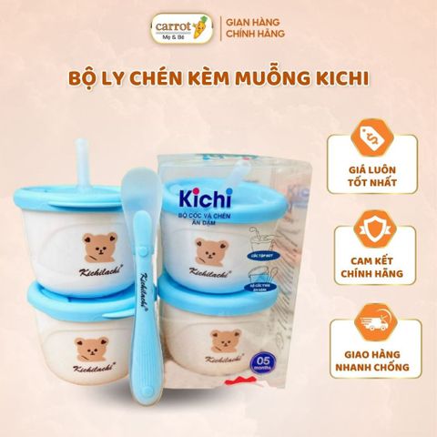 Bộ Cốc Và Chén Ăn Dặm Cho Bé Kichi Kèm Muỗng