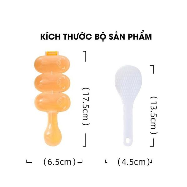 Bộ Khuôn Lắc Cơm Kèm Thìa Xúc, Dụng Cụ Tạo Cơm Nắm Ăn Dặm Cho Bé