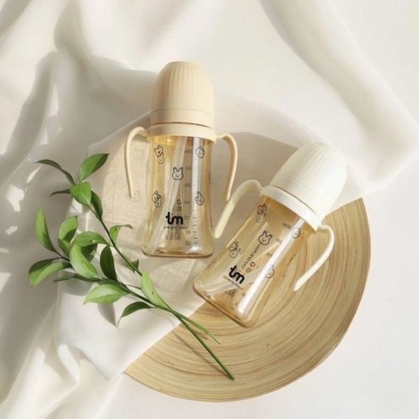 Bình Tập Uống Dot Bunny 280ML, Bình Uống Nước Có Tay Cầm Cho Bé