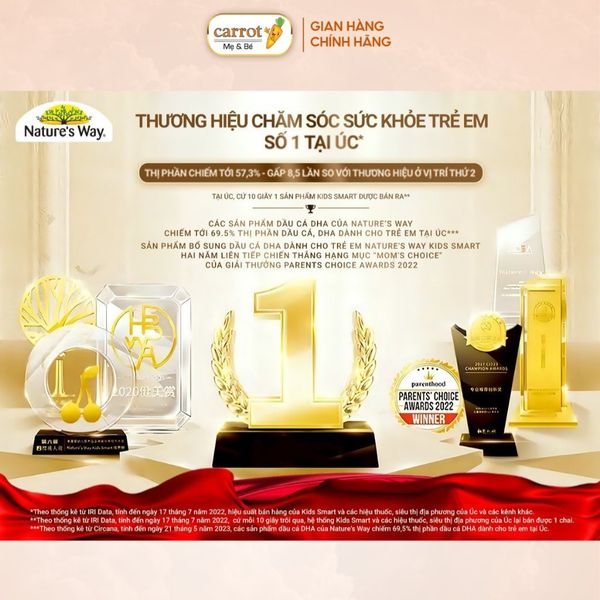 Siro Bổ Sung Sắt Nature's Way Kid Smart Liquid Multi Iron, Hỗ Trợ Tăng Đề Kháng Cho Bé 200ml