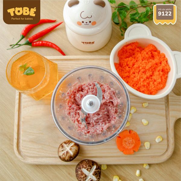 Máy Xay Đa Năng ToBe Beanie Plus 0.6L 9122, 8 Lưỡi, Tặng Kèm Cối 0.3L Chính Hãng