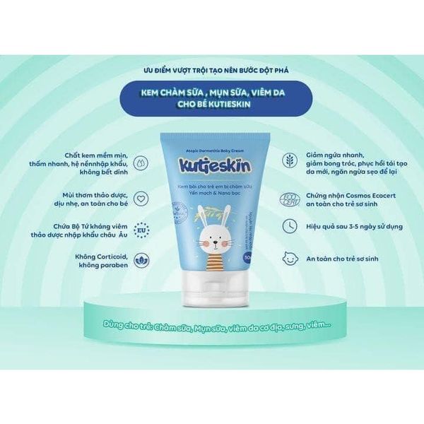 Kem KUTIESKIN, Chăm Sóc Làn Da Cho Mẹ và Bé, Dưỡng Ẩm, Chống Khô Nẻ - 30Gram