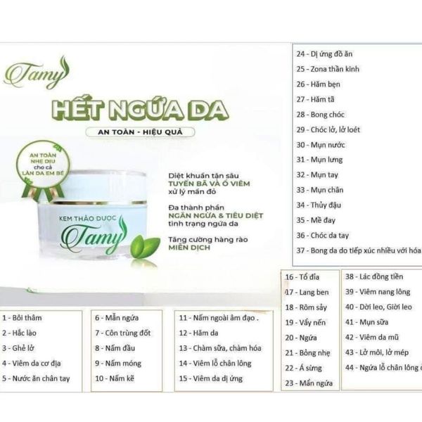 [Chính Hãng] Kem Da Thảo Dược Bôi Da Tamy Dùng Cho Mọi Lứa Tuổi Viêm Da Cơ Địa
