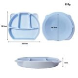 Khay Ăn Dặm Silicon 4 Ngăn Tai Gấu Có Đế Hút Chân Không