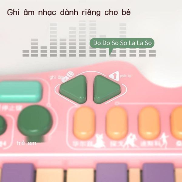 Đồ Chơi Đàn Organ Điện Tử Hình Bò Hoạt Hình Dễ Thương Cho Bé