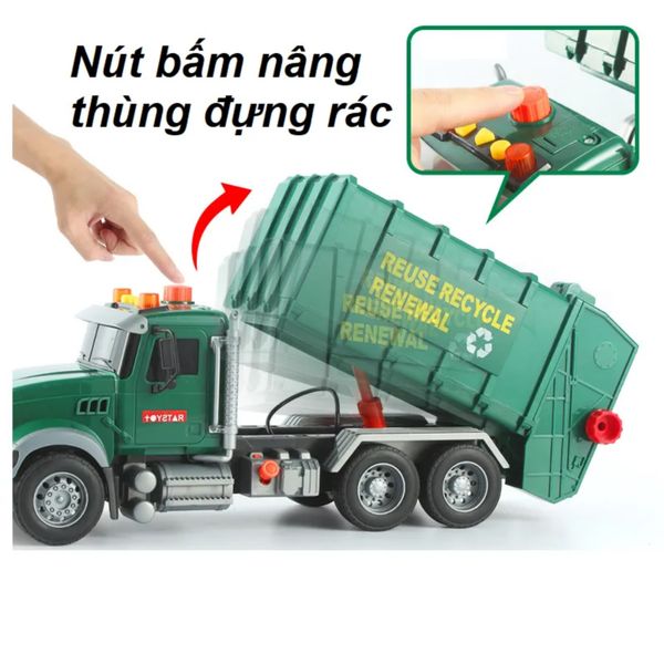 Xe Rác Jin Jia Toys 666-53p Đồ Chơi Trẻ Em Có Đèn Và Âm Thanh Kèm 3 Thùng Rác