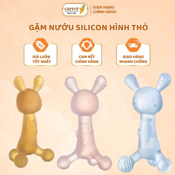 Gặm Nướu Cho Bé Bằng Silicon Cao Cấp Hình Thỏ Tặng Kèm Hộp