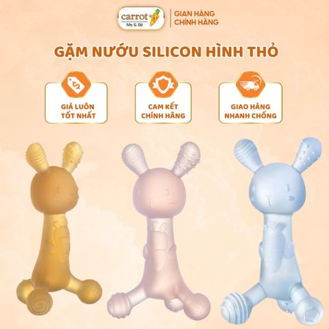 Gặm Nướu Cho Bé Bằng Silicon Cao Cấp Hình Thỏ Tặng Kèm Hộp