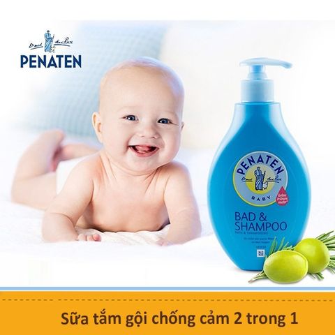 Sữa Tắm Cho Bé PENATEN 2In1, Sữa Tắm Gội Chống Cảm  400ML Đức Cho Bé, Ngừa Cảm, Dưỡng Ẩm