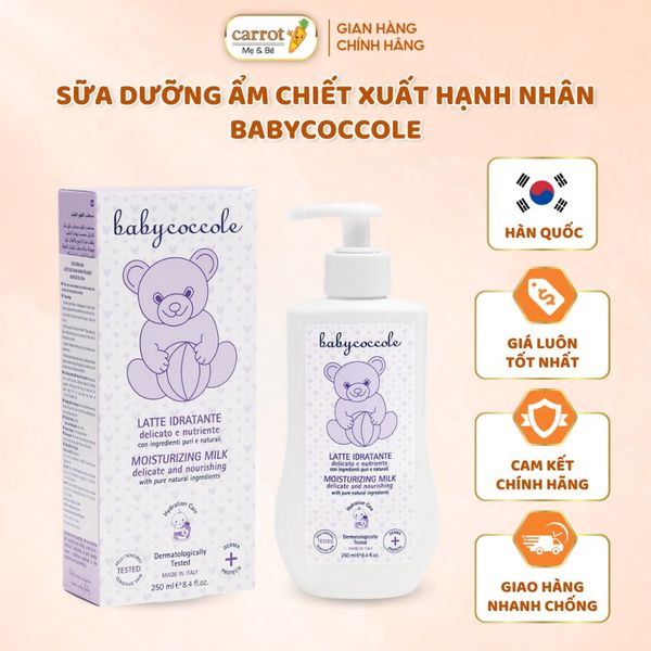 Sữa dưỡng ẩm chiết xuất hạnh nhân Babycoccole 0M+ Siêu Thị Mẹ Và Bé Carrot