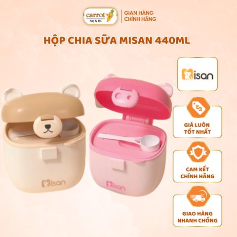 Hộp Đựng Sữa Bột Đồ Ăn Dặm Misan 440ML Cho Bé Kèm Thìa, Bộ Chia Sữa Bột Tiện Lợi Cho Bé Đi Du Lịch